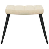 Chaise de relaxation avec tabouret Crème Tissu