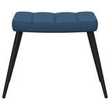 Chaise de relaxation avec tabouret Bleu Tissu