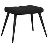 Chaise de relaxation avec tabouret Noir Tissu