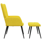 Chaise de relaxation avec tabouret Jaune moutarde Tissu