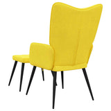 Chaise de relaxation avec tabouret Jaune moutarde Tissu