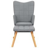 Chaise à bascule avec tabouret Gris clair Tissu