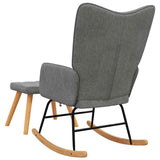 Chaise à bascule avec tabouret Gris foncé Tissu