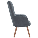 Chaise de relaxation Gris foncé Velours