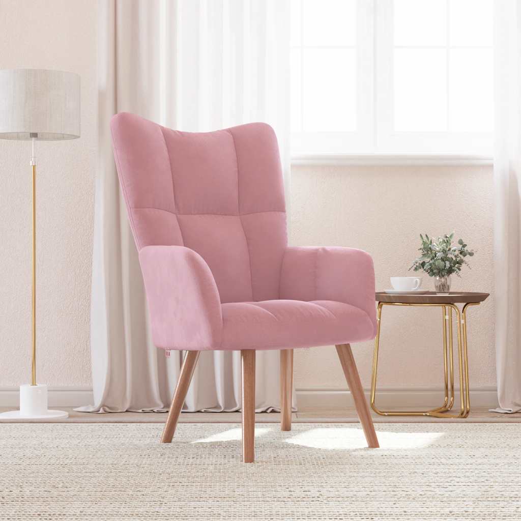 Chaise de relaxation Rose Velours