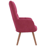 Chaise de relaxation Rouge bordeaux Velours