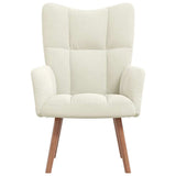 Chaise de relaxation Blanc crème Velours