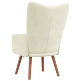 Chaise de relaxation Blanc crème Velours