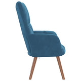 Chaise de relaxation Bleu Velours