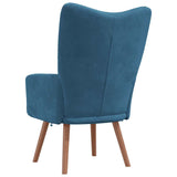 Chaise de relaxation Bleu Velours