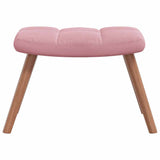 Chaise de relaxation avec repose-pied Rose Velours