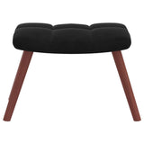 Chaise de relaxation avec repose-pied Noir Velours