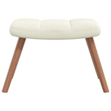 Chaise de relaxation avec repose-pied Blanc crème Velours