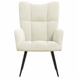 Chaise de relaxation Blanc crème Velours