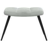 Chaise de relaxation avec tabouret Gris clair Velours
