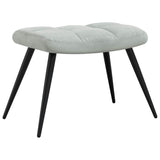 Chaise de relaxation avec tabouret Gris clair Velours