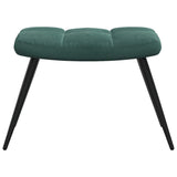 Chaise de relaxation avec tabouret Vert foncé Velours