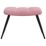 Chaise de relaxation avec tabouret Rose Velours