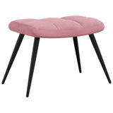 Chaise de relaxation avec tabouret Rose Velours