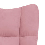 Chaise de relaxation avec tabouret Rose Velours