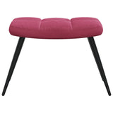 Chaise de relaxation avec tabouret Rouge bordeaux Velours