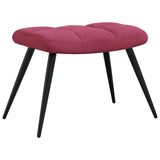 Chaise de relaxation avec tabouret Rouge bordeaux Velours