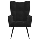 Fauteuil relax avec tabouret en velours noir