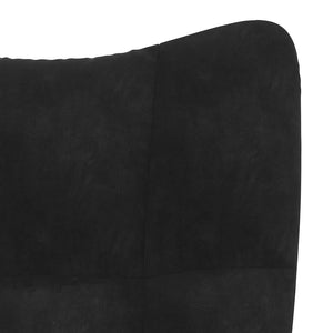 Fauteuil relax avec tabouret en velours noir