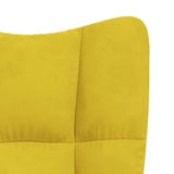 Fauteuil relax avec tabouret en velours jaune moutarde