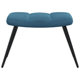 Chaise de relaxation avec tabouret Bleu Velours