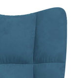 Chaise de relaxation avec tabouret Bleu Velours