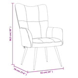 Chaise de relaxation avec tabouret Bleu Velours