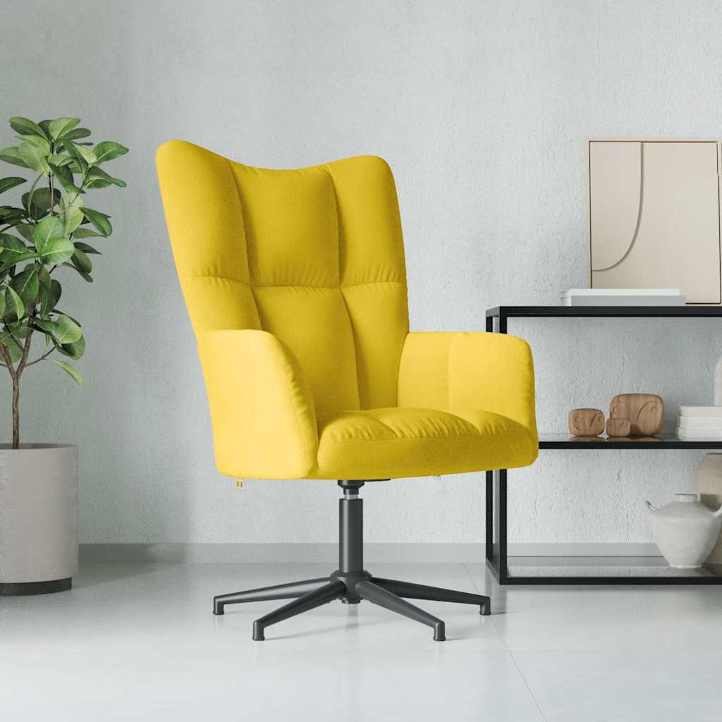 Chaise de relaxation Jaune moutarde Velours