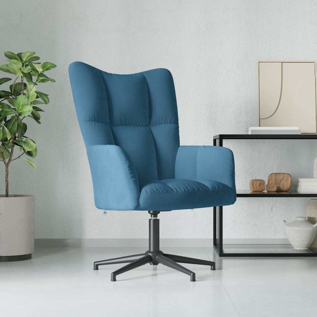 Chaise de relaxation Bleu Velours