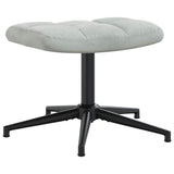 Chaise de relaxation avec tabouret Gris clair Velours