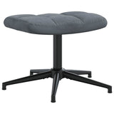 Chaise de relaxation avec tabouret Gris foncé Velours