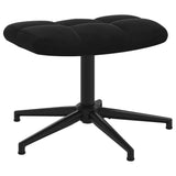 Chaise de relaxation avec tabouret Noir Velours