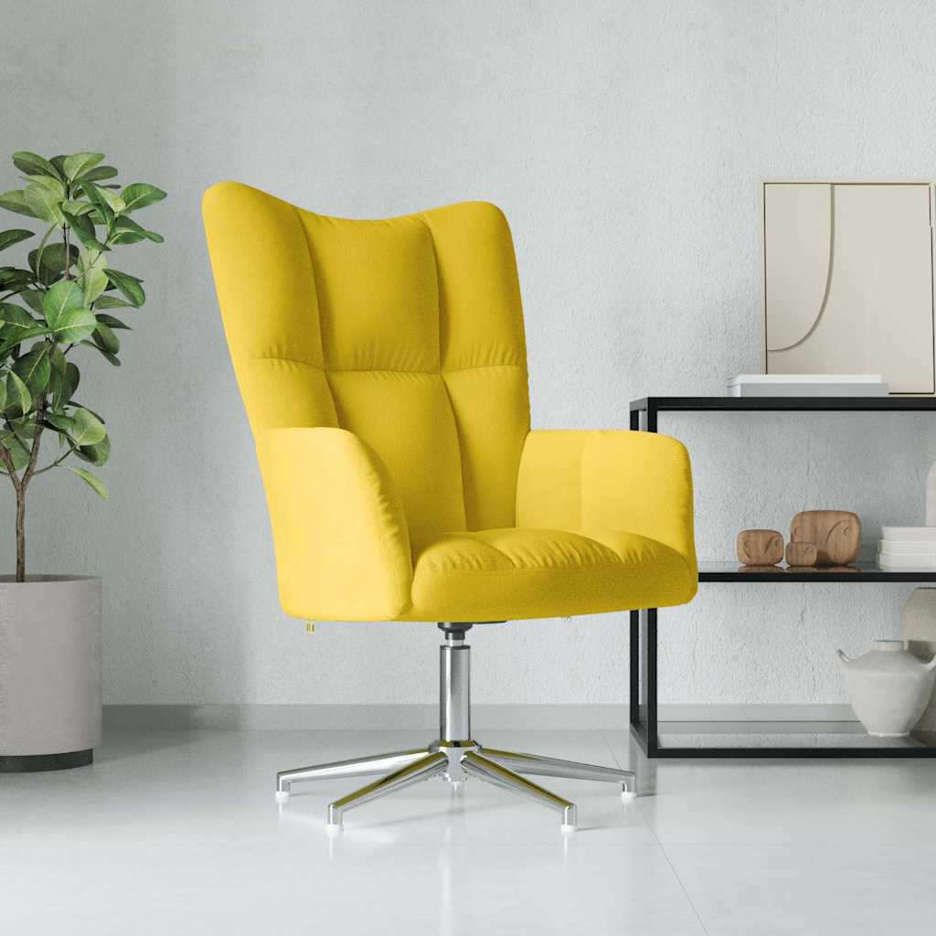 Chaise de relaxation Jaune moutarde Velours