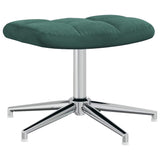 Chaise de relaxation avec tabouret Vert foncé Velours
