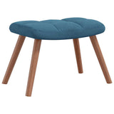 Chaise à bascule avec tabouret en velours bleu