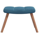 Chaise à bascule avec tabouret en velours bleu
