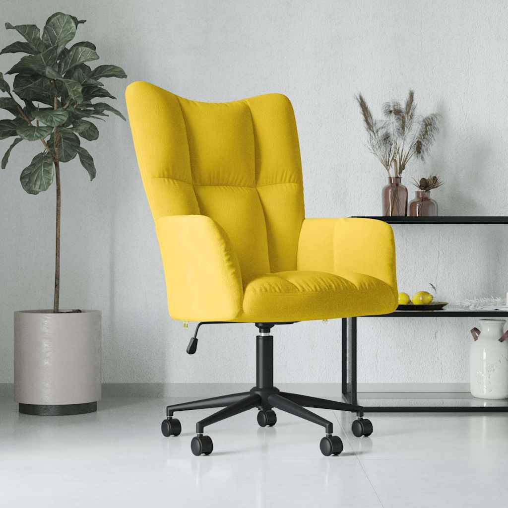 Chaise de relaxation Jaune moutarde Velours