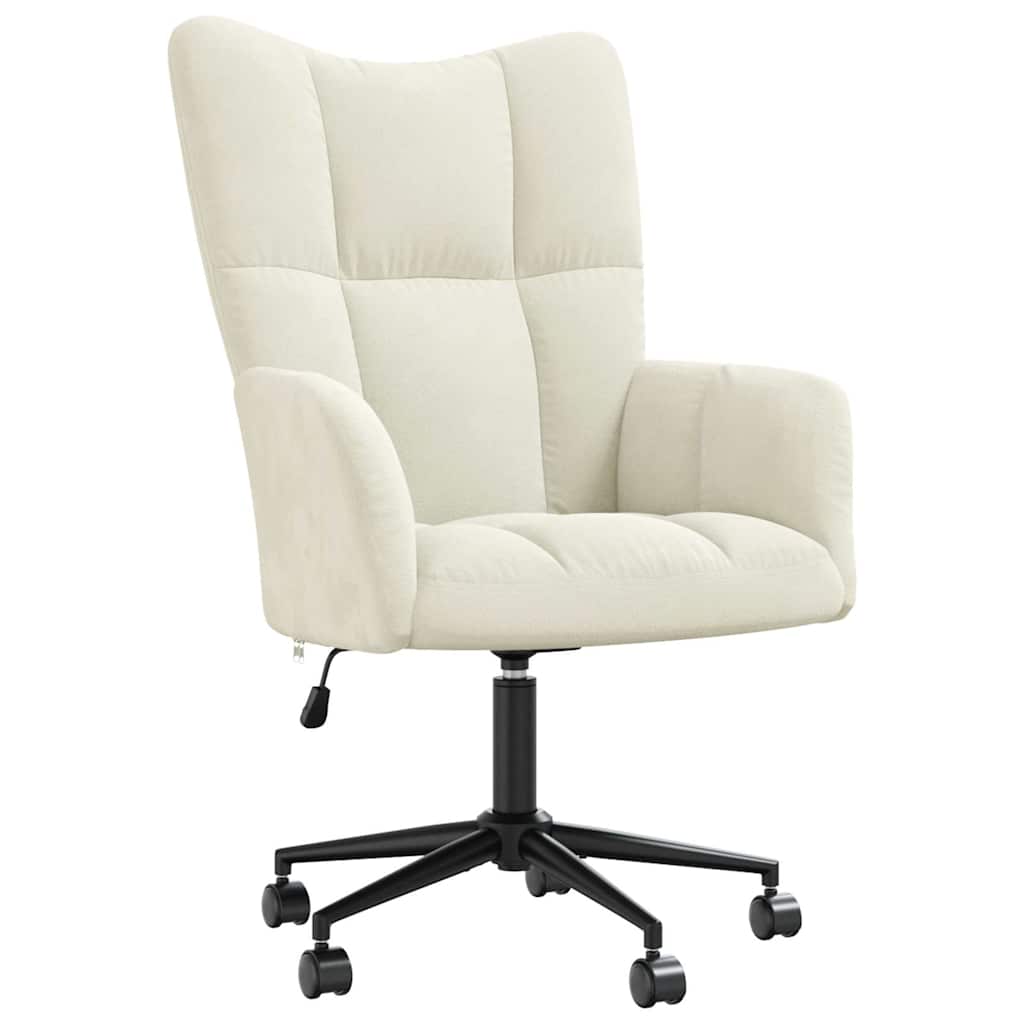 Chaise de relaxation Blanc crème Velours