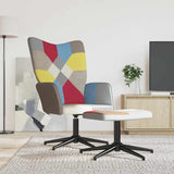 Chaise de relaxation avec repose-pied Patchwork Tissu