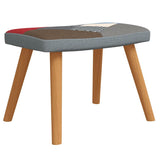 Chaise à bascule avec tabouret Patchwork Tissu