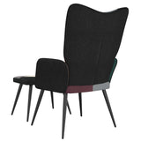 Chaise de relaxation avec tabouret Patchwork Tissu