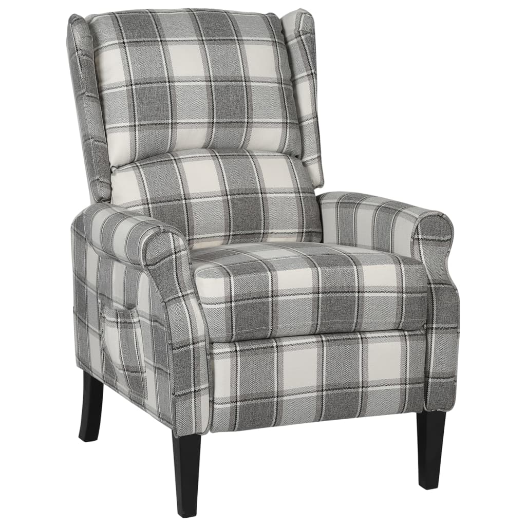 Fauteuil inclinable Gris blanc Tissu