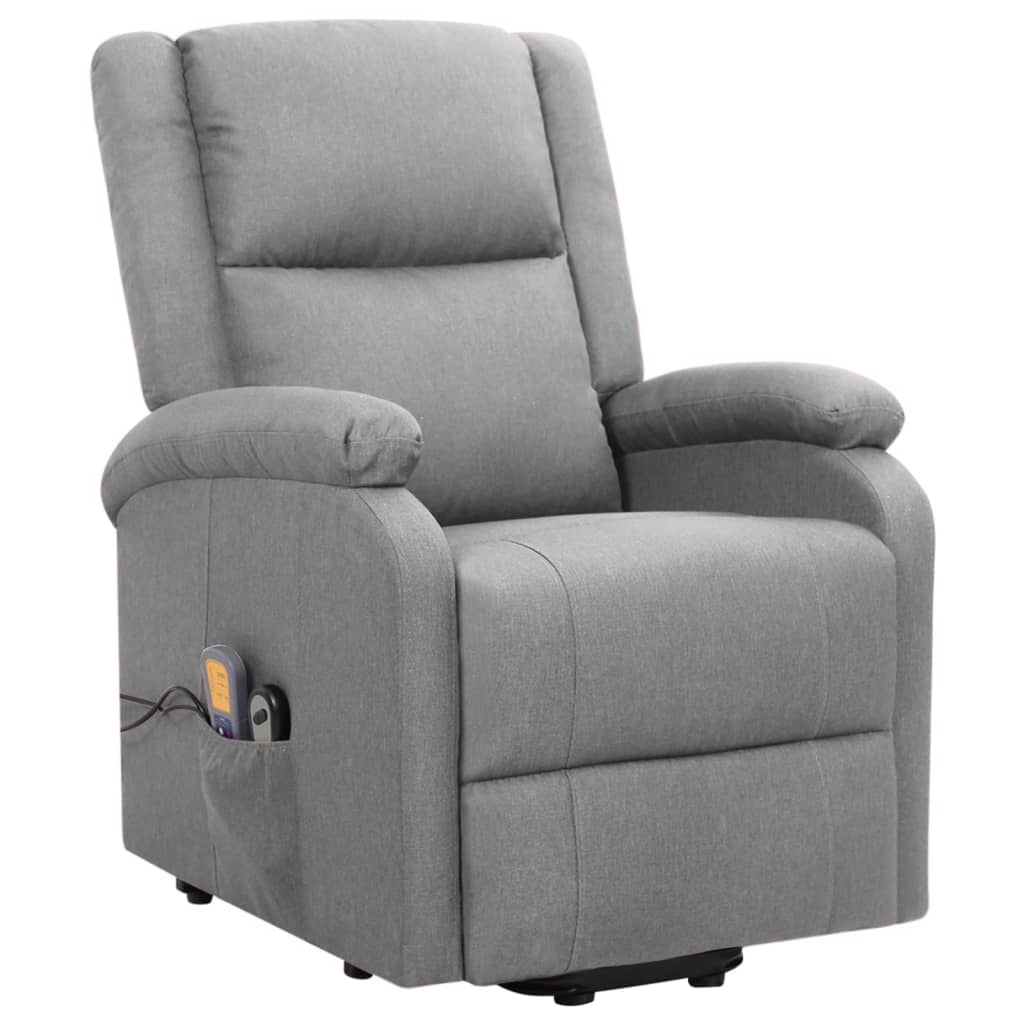 Fauteuil de massage inclinable Gris clair Tissu