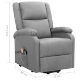 Fauteuil de massage inclinable Gris clair Tissu