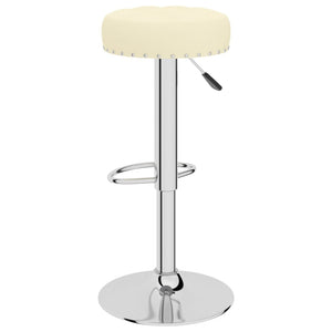 Tabourets de bar lot de 2 crème tissu